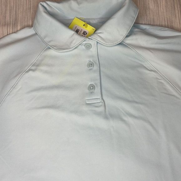 ALL IN MOTION girl’s pale blue athletic button polo style shirt - Picture 2 of 5